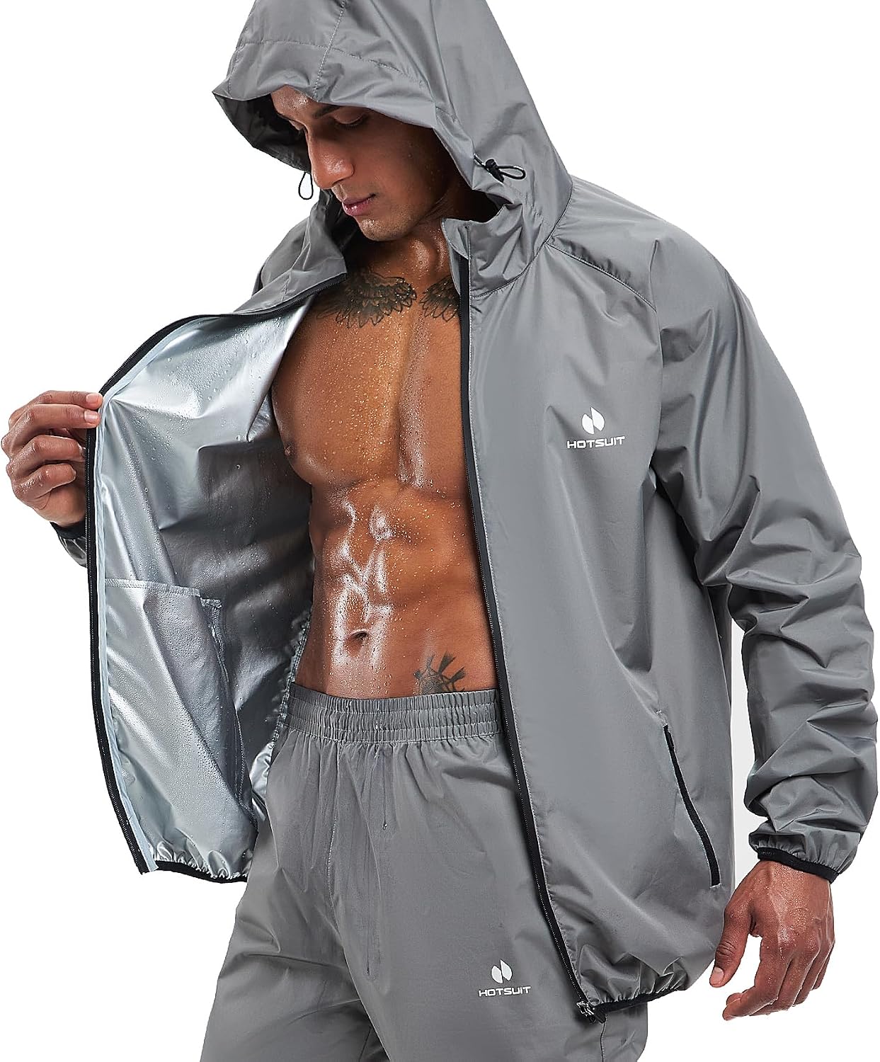 Thumbnail 6 de HOTSUIT Sauna Suit for Men (Silver-Heat) Windproof Waterproof Sweat Jacket & Pants