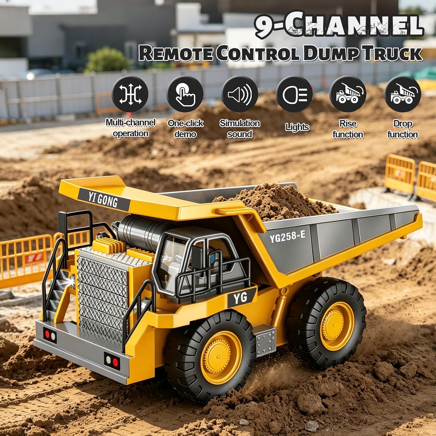 Detalle 1 de ADTHLIER Rc-construction-set 4-in-1 Remote Control Construction Vehicle Set, 2.4GHz