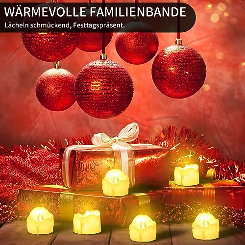 Thumbnail 8 de daphomeu LED Teelichter, 14er Set – flackernde Kerzen ohne Flamme, Ø 3,6 cm x H 3,2 cm