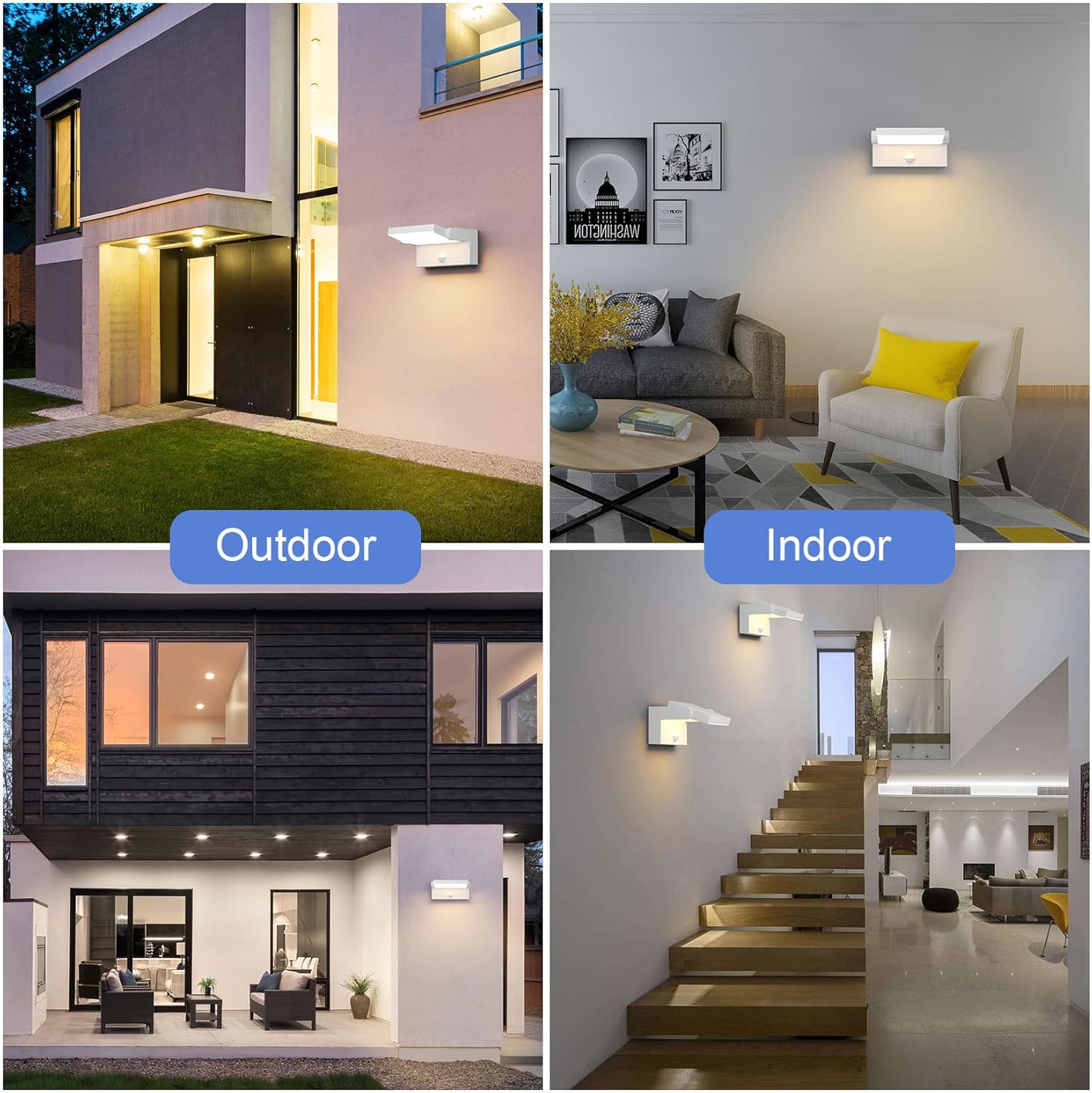 Thumbnail 5 de Klighten 24W Applique LED Rotative Indoor/Outdoor avec Détecteur de Mouvement (IP65)