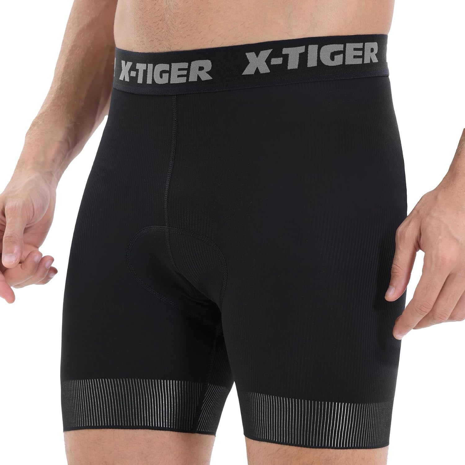 Detalle 2 de X-TIGER Radunterhose Herren 5D Gepolsterte Radlerhose – rutschfest, atmungsaktiv und vielseitig einsetzbar