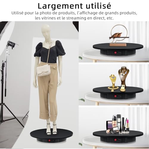 Thumbnail 7 de Mcbazel Plateau Tournant Électrique 42 cm — Rotation 360° et Télécommande pour Bijoux, Montres et Produits