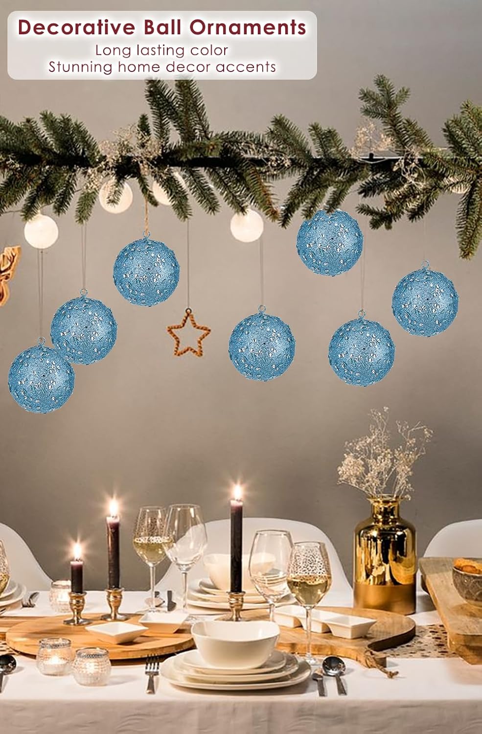 Thumbnail 3 de Oairse 10cm Large Christmas Bauble Ornaments – 6 Pack