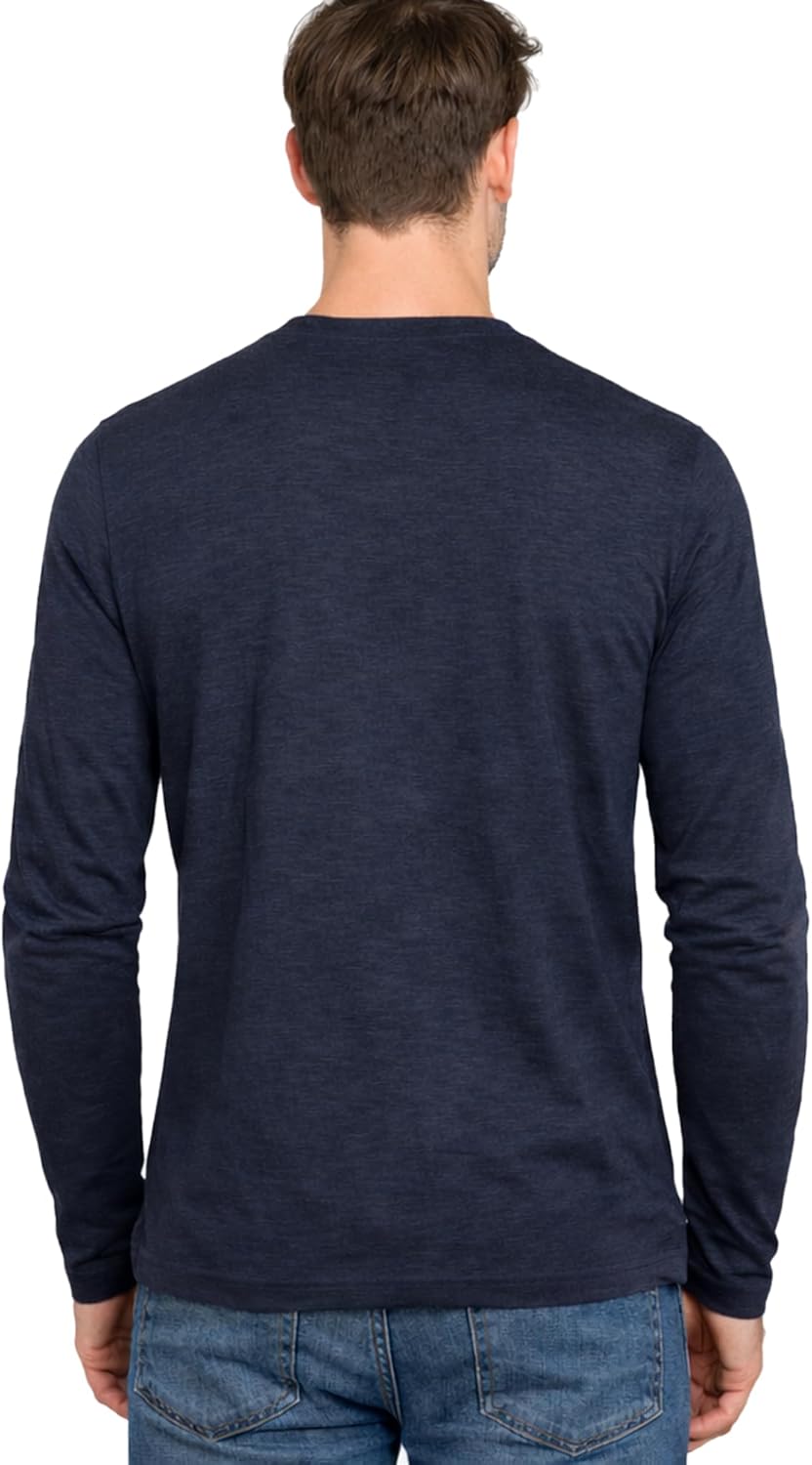 Thumbnail 2 de Xact Men’s Slim Fit Collarless Grandad Henley Long Sleeve T-Shirt (100% Cotton, 200 GSM)