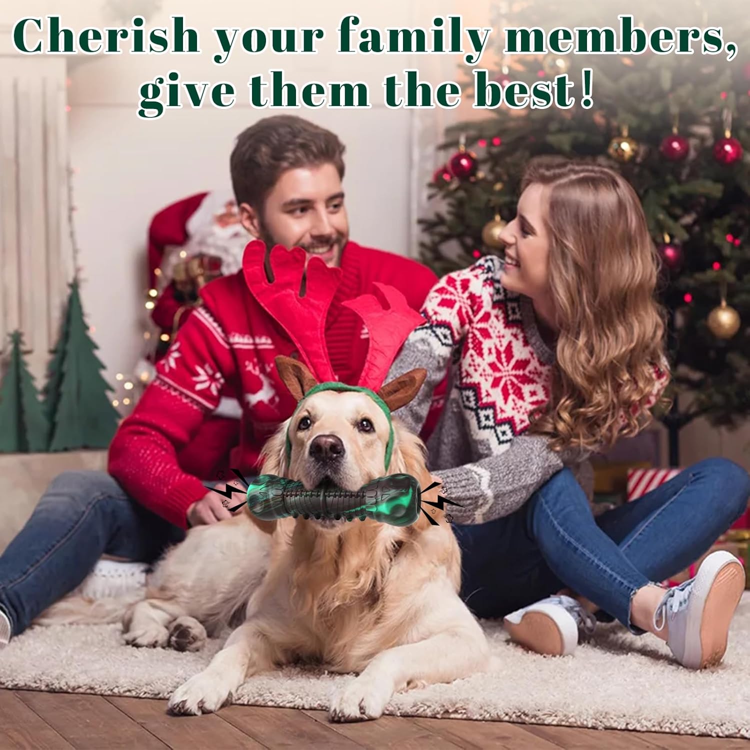 Thumbnail 5 de HETOO Indestructible Skull Chew Toy for Aggressive Chewers (Natural Rubber) – Squeaker, Tough Stick Style