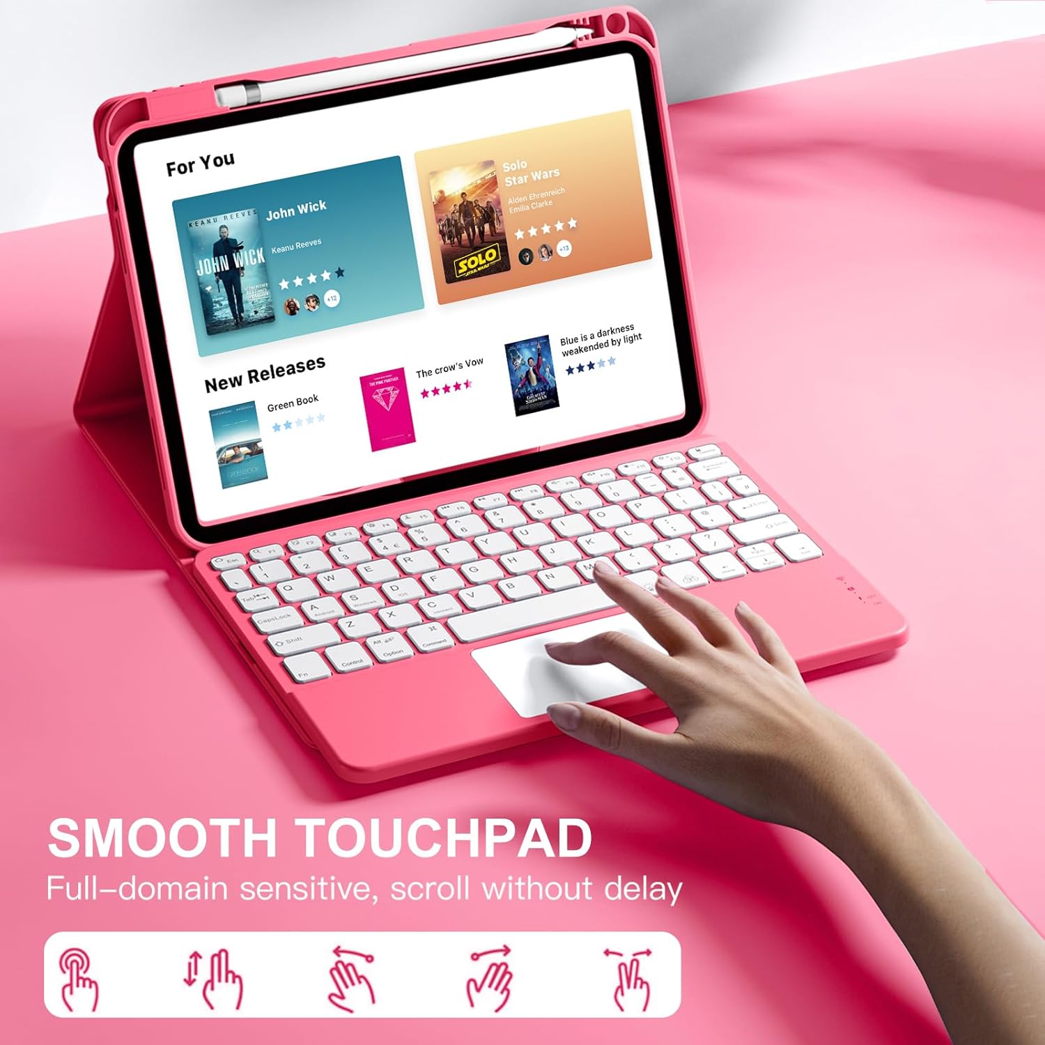 Thumbnail 2 de Vobafe Keyboard Case for iPad 10th Gen (2022, 10.9in) with Detachable Trackpad – Pink