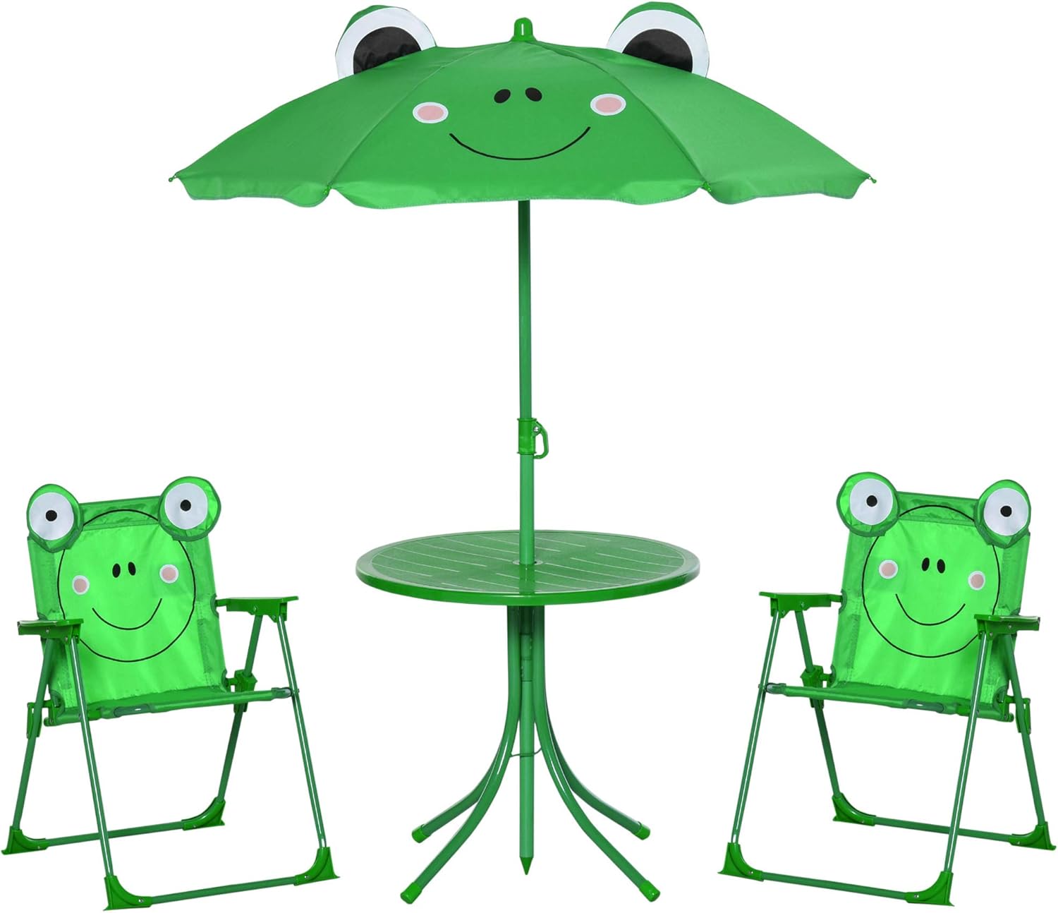 Outsunny Set de Mesa y Sillas Infantil con Sombrilla 100-125 cm