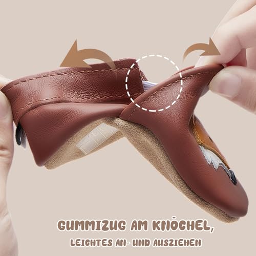 Thumbnail 7 de IceUnicorn Chausson Bébé en Cuir Souple – Brun Renarde, 12-18 mois