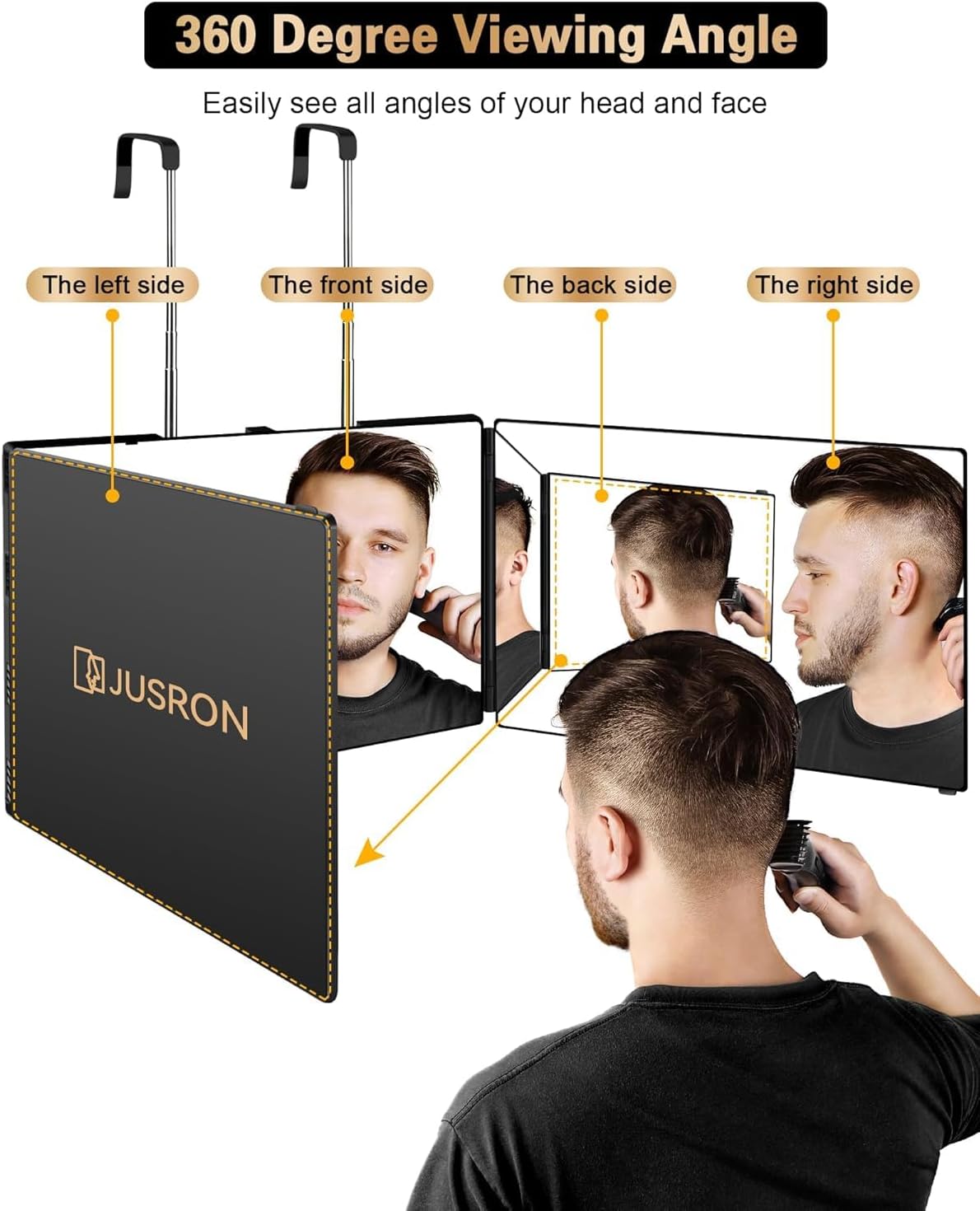 Detalle 2 de JUSRON 360 Grad Spiegel 3-teilig fürs Aufhängen