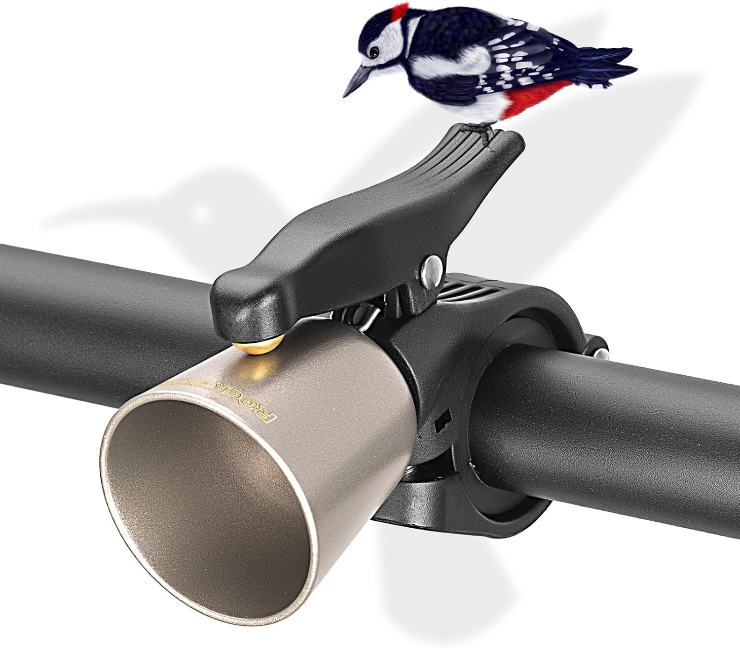 Detalle de ROCKBROS 34210030002/US Bike Bell, Brass Cover, Retro Woodpecker Design