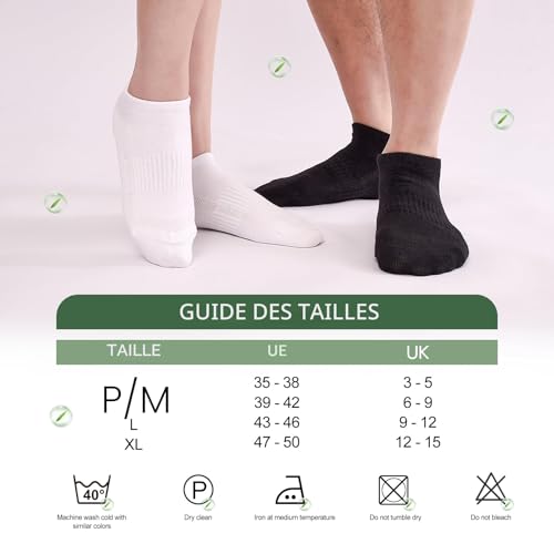 Detalle de Cirorld Chaussettes Sport en Bambou/Coton Mixte - 6 Paires, Tailles 39-42 & 43-46