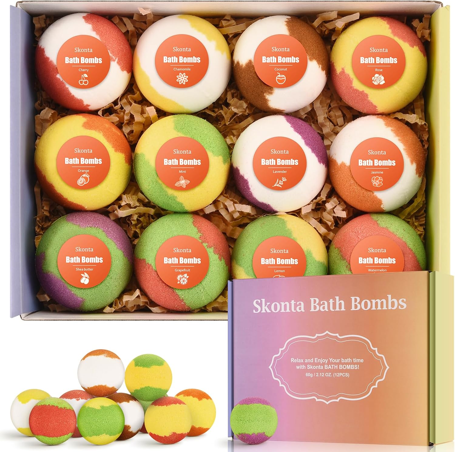 Detalle de Skonta Bath Bombs Gift Set 12-piece