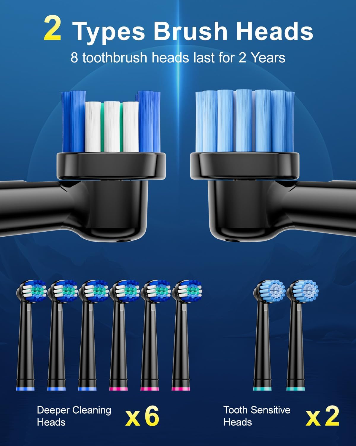 Detalle de Rtauys Rotating Electric Toothbrush 8 Heads 🪥