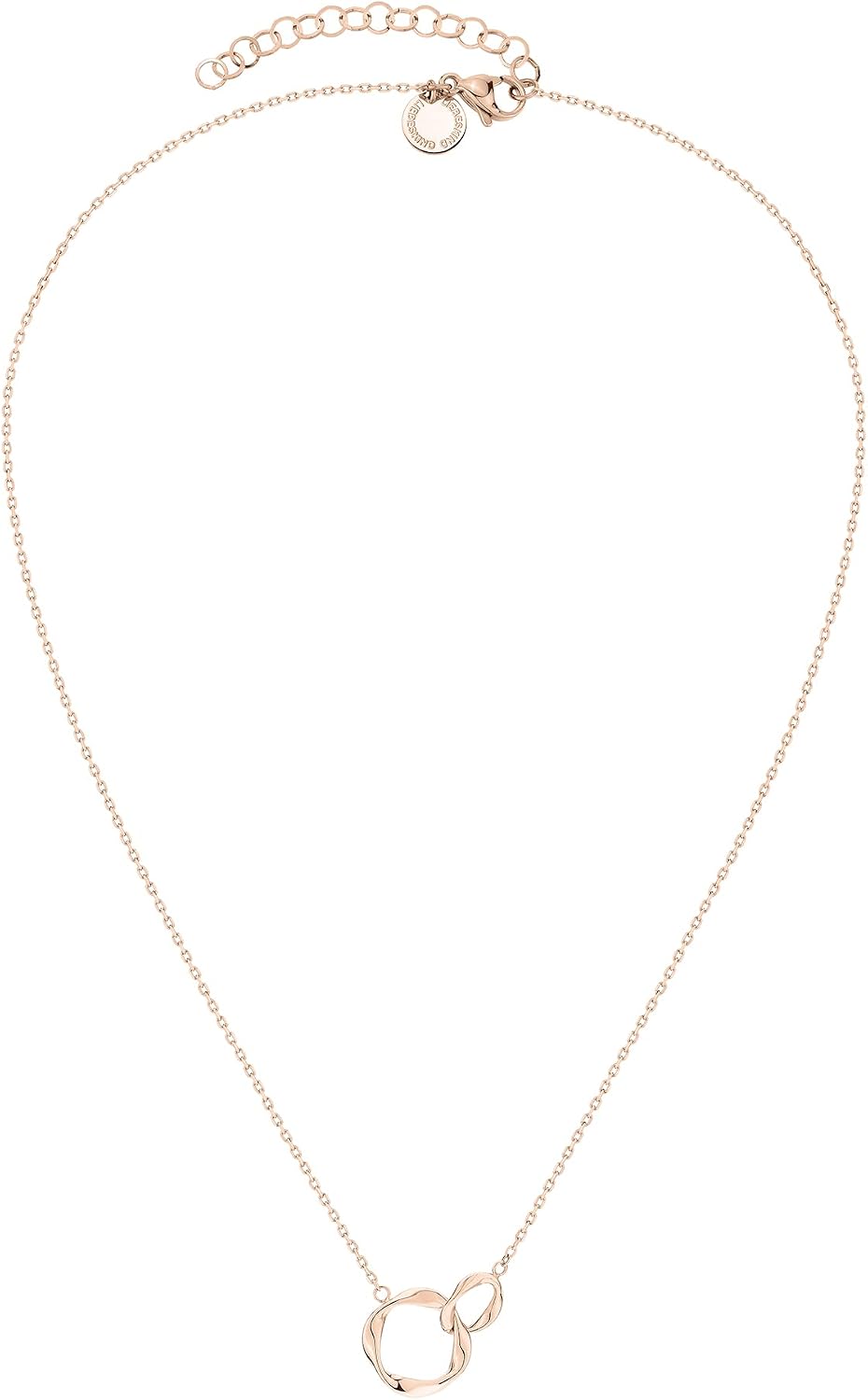 Detalle de LIEBESKIND BERLIN Damen Infinity Schmuck – Edelstahl, Roségold-Optik, 45 cm Kette mit verschlungenen Infinity-Anhängern