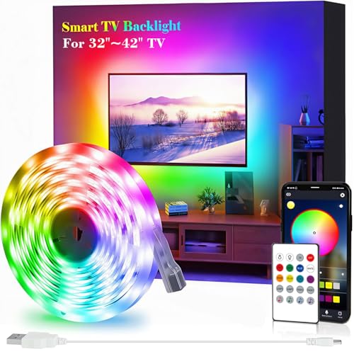 Detalle de SANSUN tira LED RGB 5050 de 2 m para TV, USB, mando y sincronización musical
