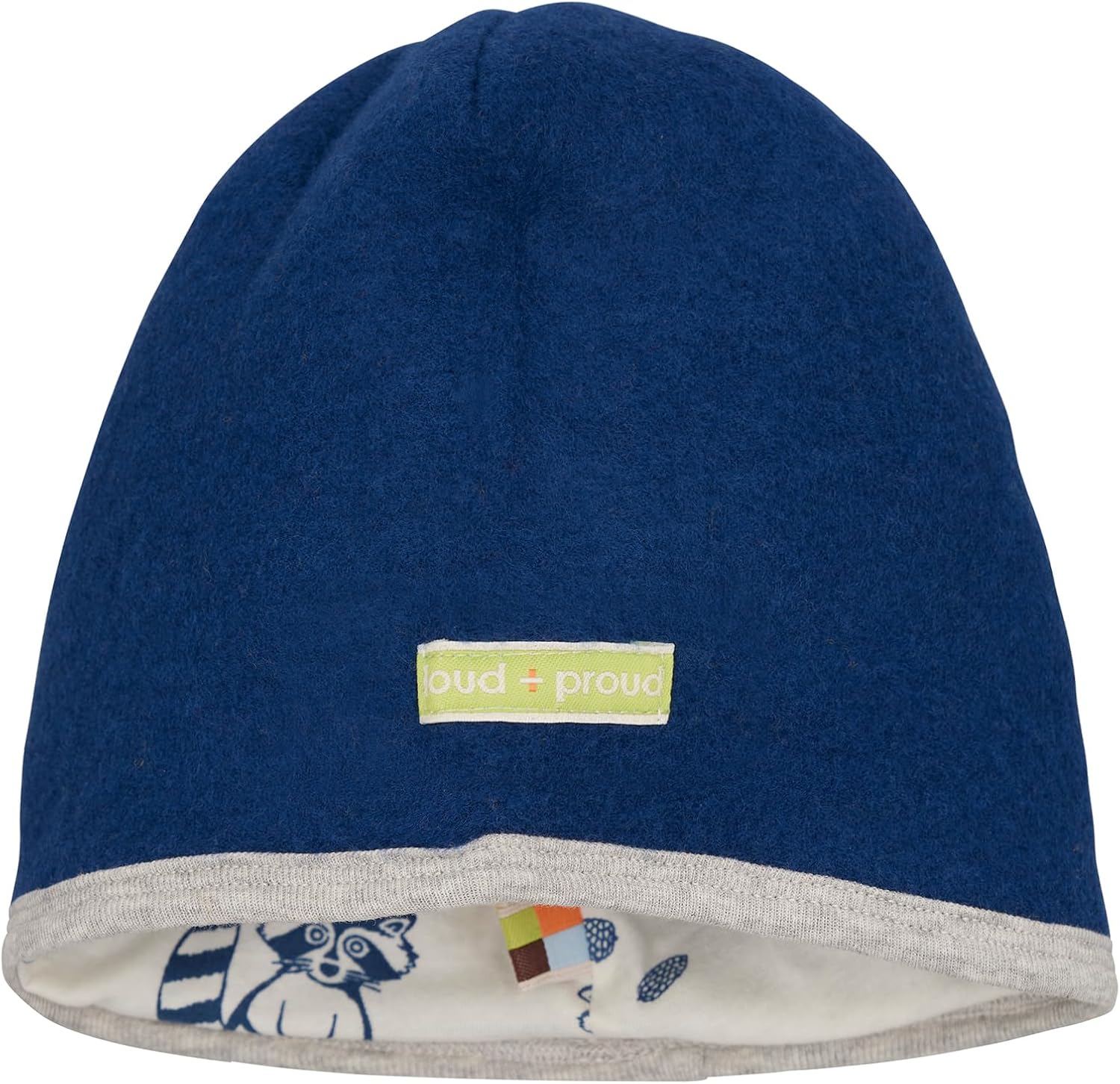 Detalle de loud + proud Unisex Kinder-Wollfleece-Mütze (GOTS-zertifiziert, 100% Wolle)