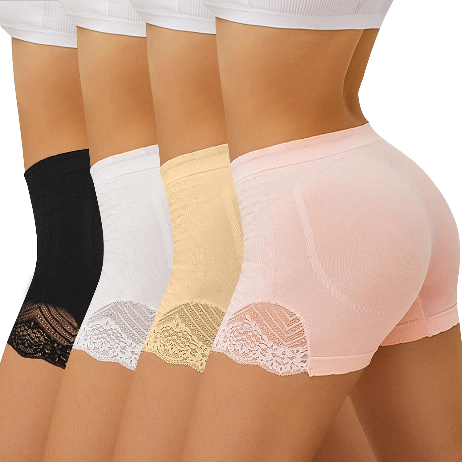 Detalle de FINETOO set van 4 push-up slips voor dames, zacht en ademend, maat S-XL