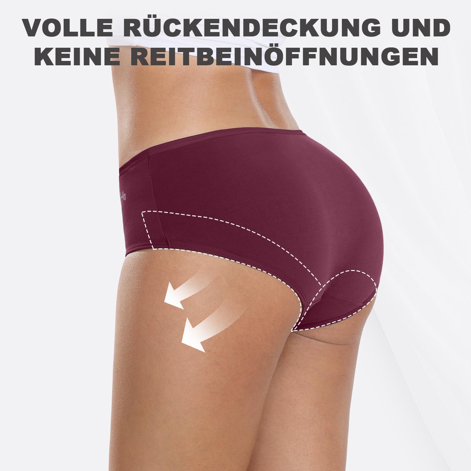 Detalle de coskefy Damen-Unterhosen im 6er Pack aus Baumwolle (95 % Baumwolle, 5 % Elasthan)
