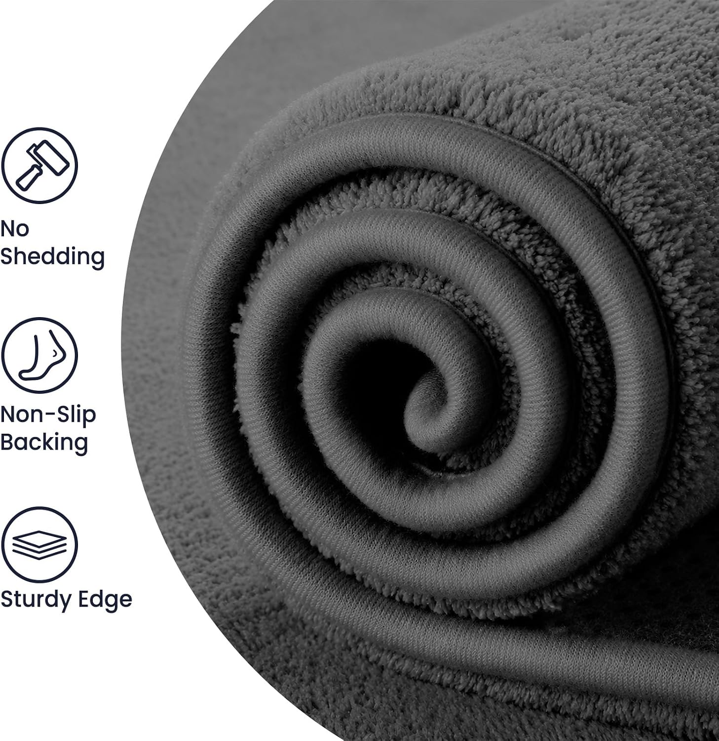 Detalle de Sour Lemon Carpet Rugs Living Room Large 300x425cm – Grey Shaggy Wool-Feel Rug for Soft, Non-Slip Comfort
