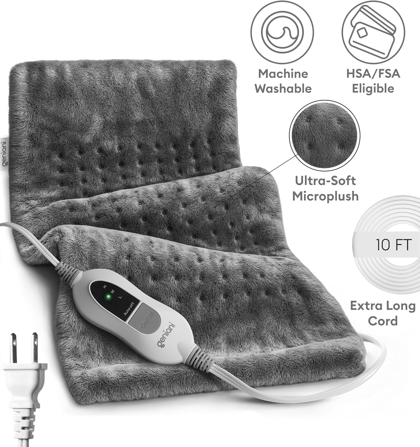 Detalle de GENIANI Electric Heating Pad 12×24