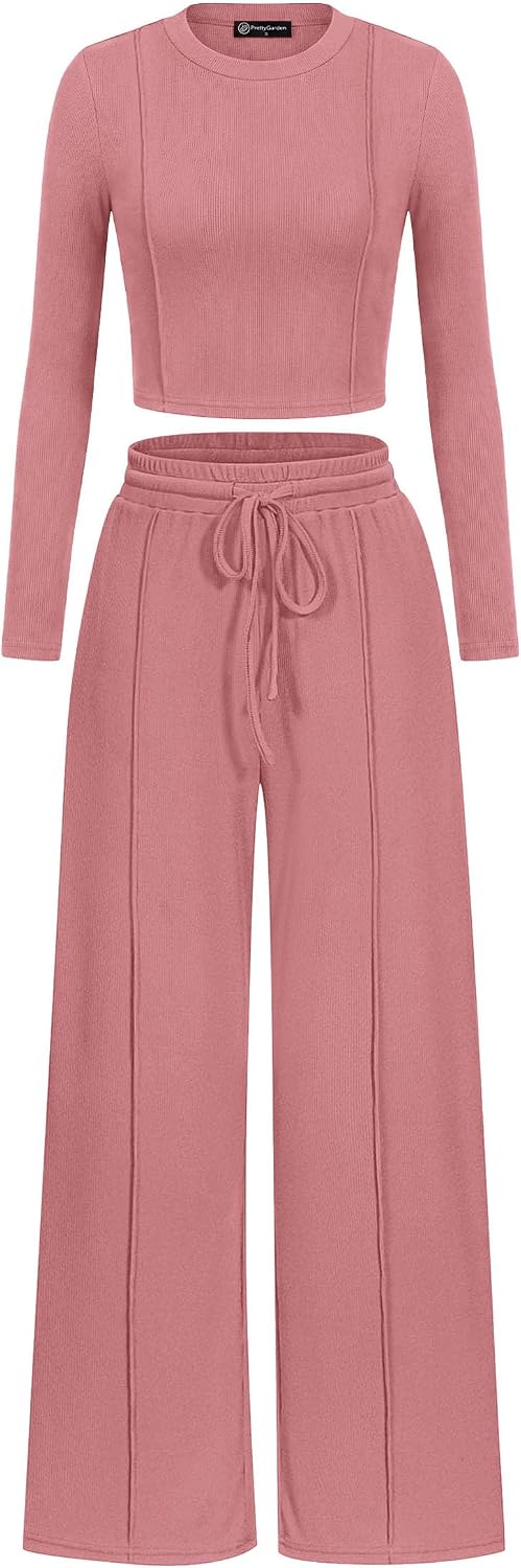 Detalle de PRETTYGARDEN Women's Two-Piece Set, Ribbed Knit