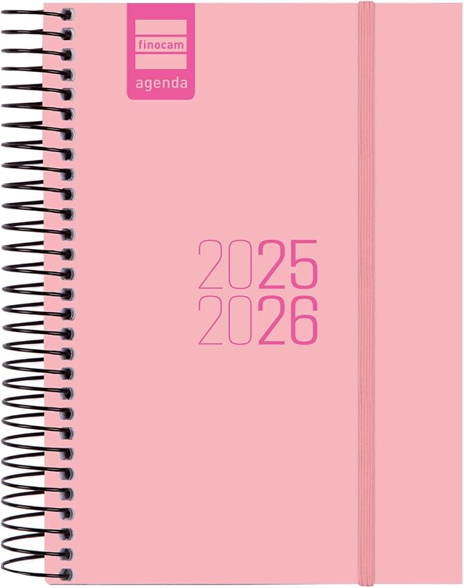Finocam Agenda Espir Curso 2025–2026 1 día página 12 meses Rosa