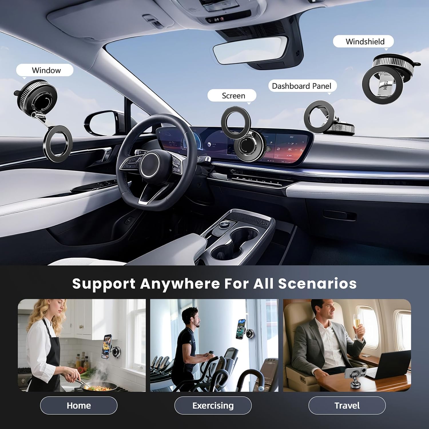 Thumbnail 5 de MOGU Car Phone Holder Magnetic 360° for iPhone