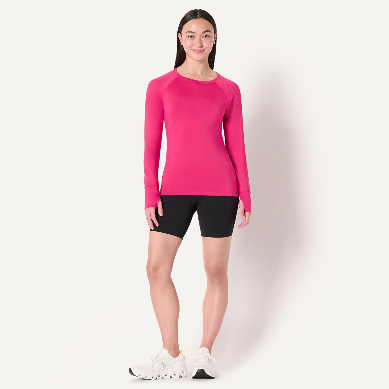 Detalle de Amazon Essentials Women's Active Quick Dry Tech Stretch Lightweight Long-Sleeve Crewneck T-Shirt