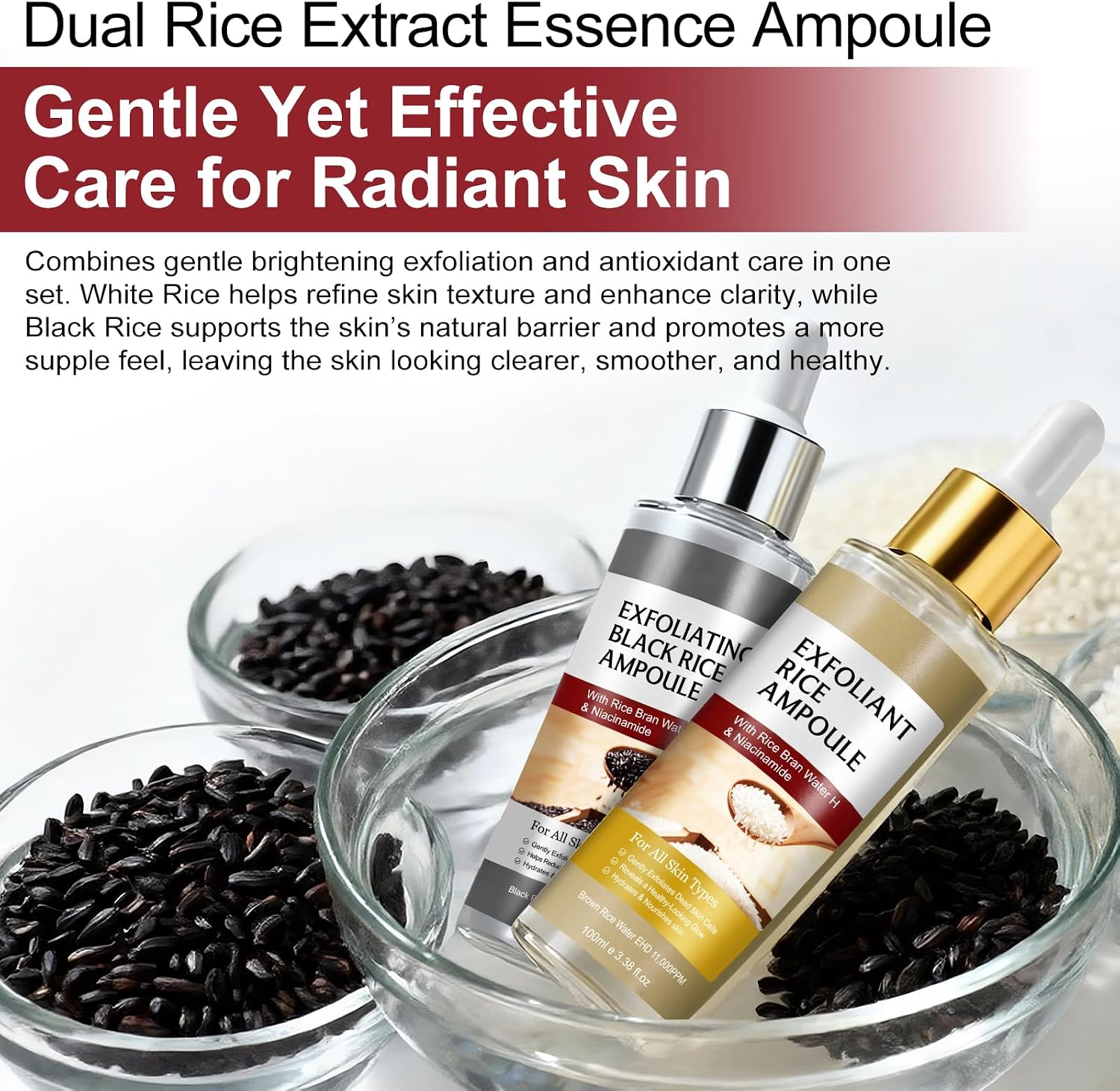 Detalle 2 de Peel Shot Glow Rice Ampoule Duo: esfoliante al riso nero per una pelle radiosa