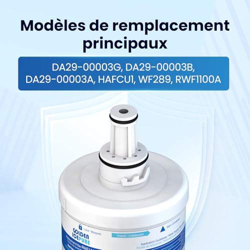 Detalle de GOLDEN ICEPURE RWF1100A – 3 filtres à eau pour réfrigérateur, compatible avec Samsung Aqua Pure Plus et autres références