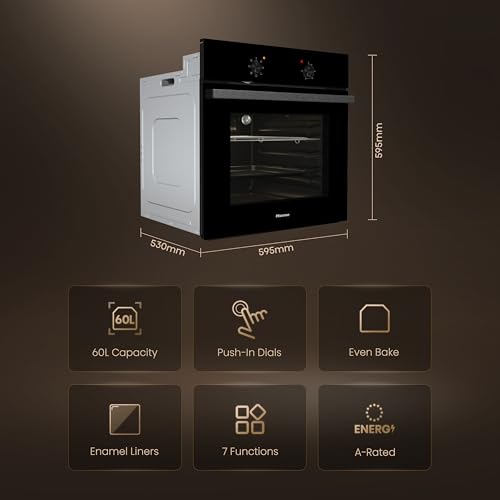 Thumbnail 1 de Hisense BI62020ABGUK Built-in 60L Electric Single Oven (Black)