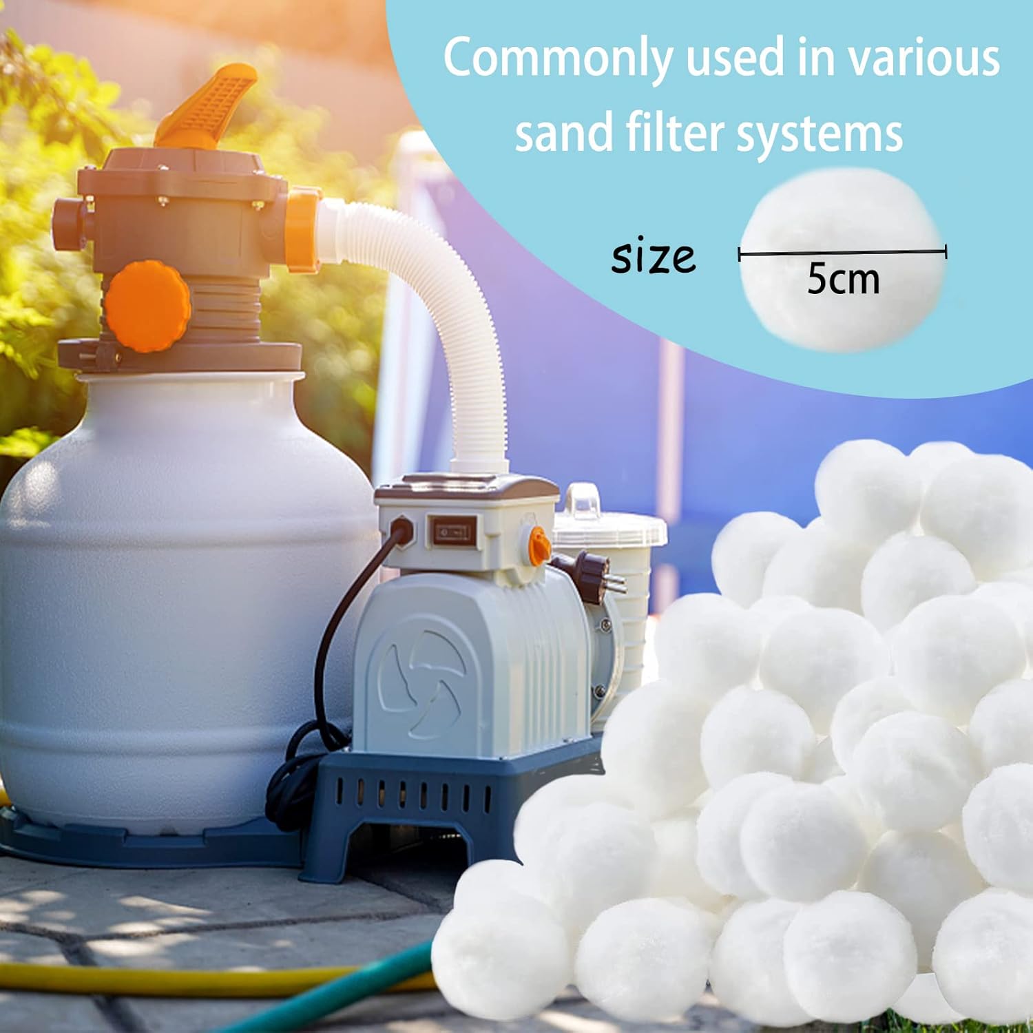 Thumbnail 1 de DXRPO Filterbälle Pool (1.300 g) für Sandfilteranlagen – Filtermedium-Ersatz in Weiß