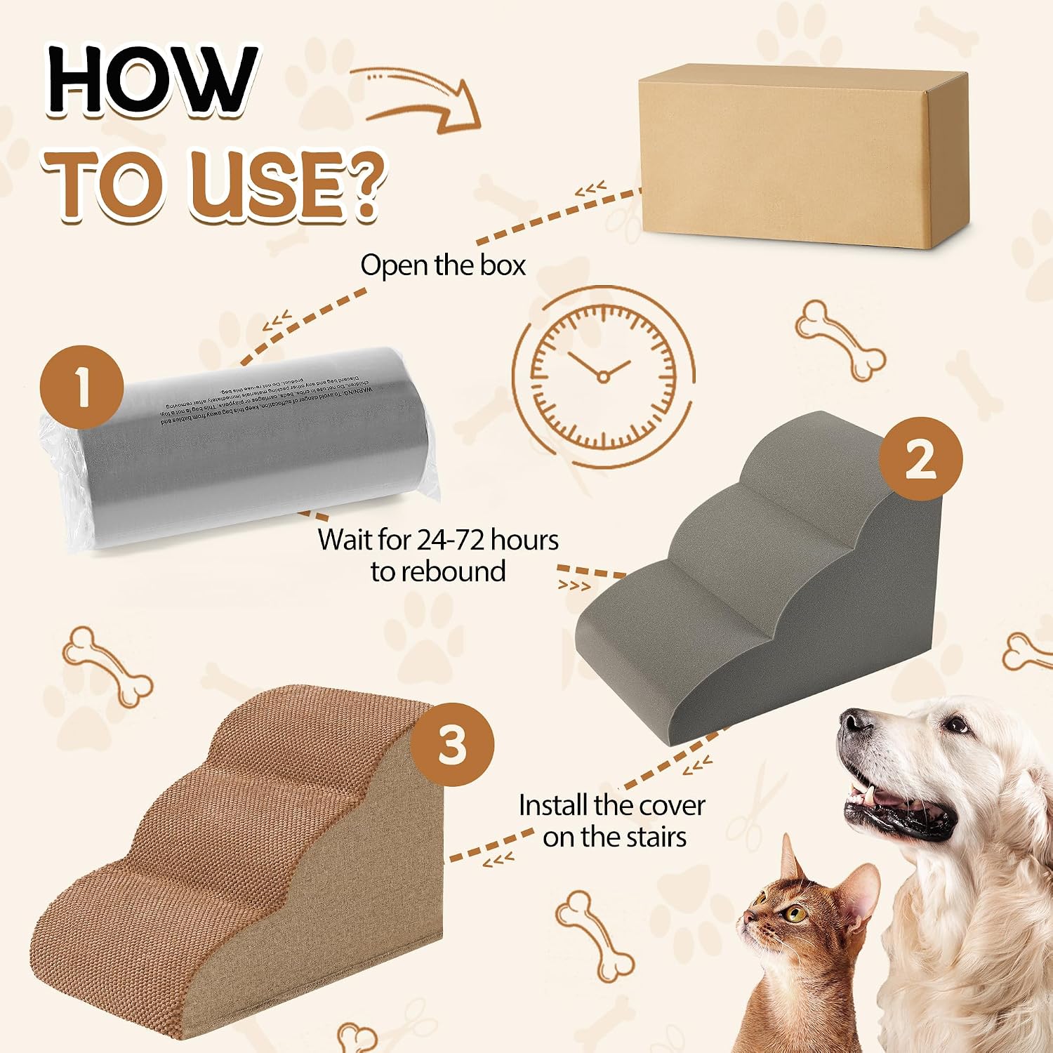 Thumbnail 6 de ROMROL Dog Stairs 58x38x38cm 3-Step