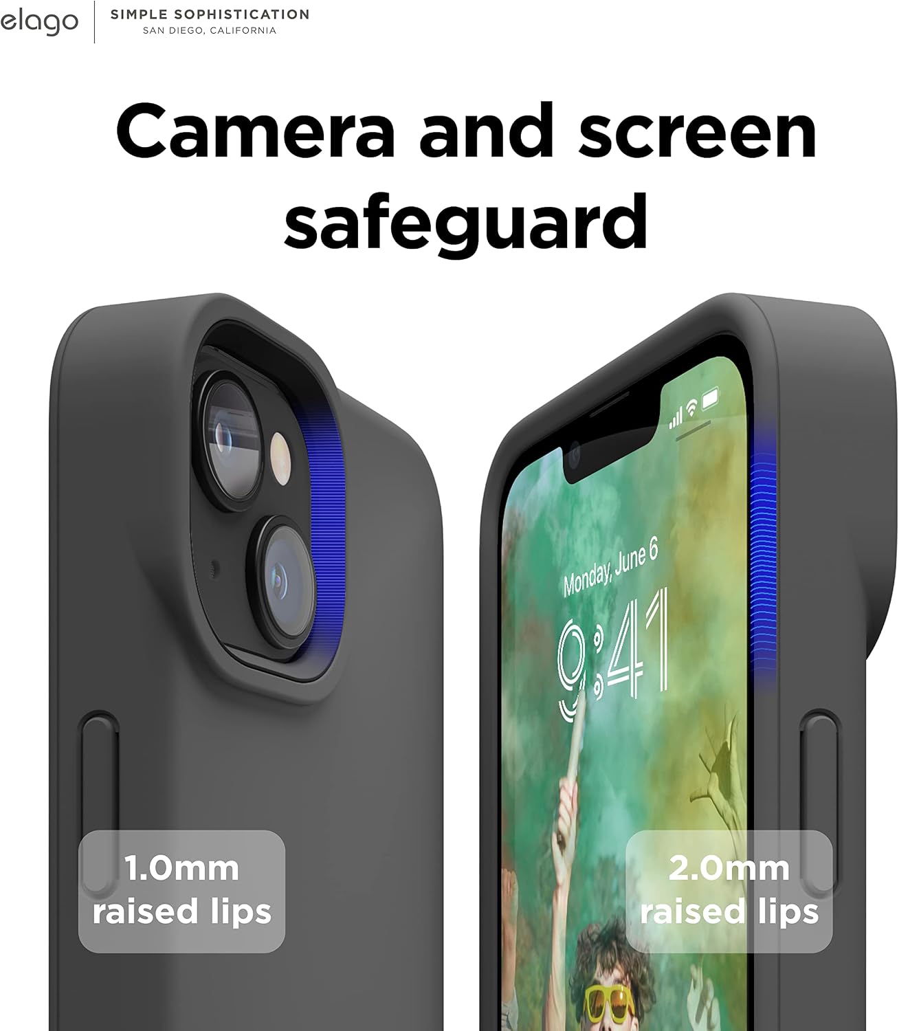 Detalle 2 de elago Custodia Glide per iPhone 14 Max 6,7" – Cover protettiva in TPU antiurto con protezione fotocamera (grigio scuro/nero)