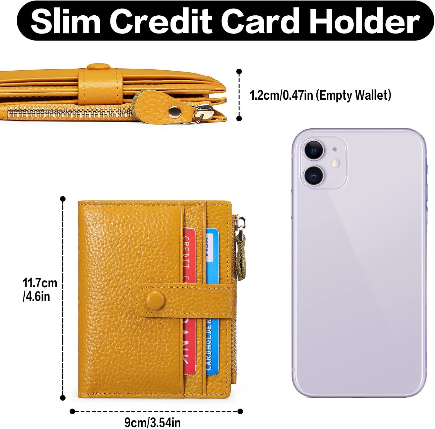 Detalle de FALAN MULE Women's RFID Blocking Leather Compact Bi-fold Wallet