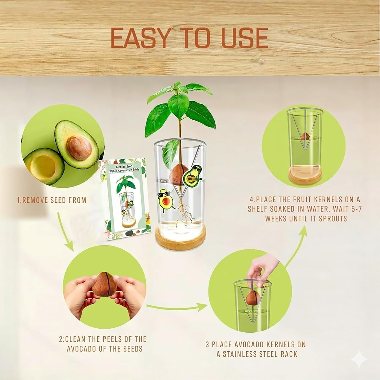 Thumbnail 5 de Avocado Seed Starter Vase in Glass