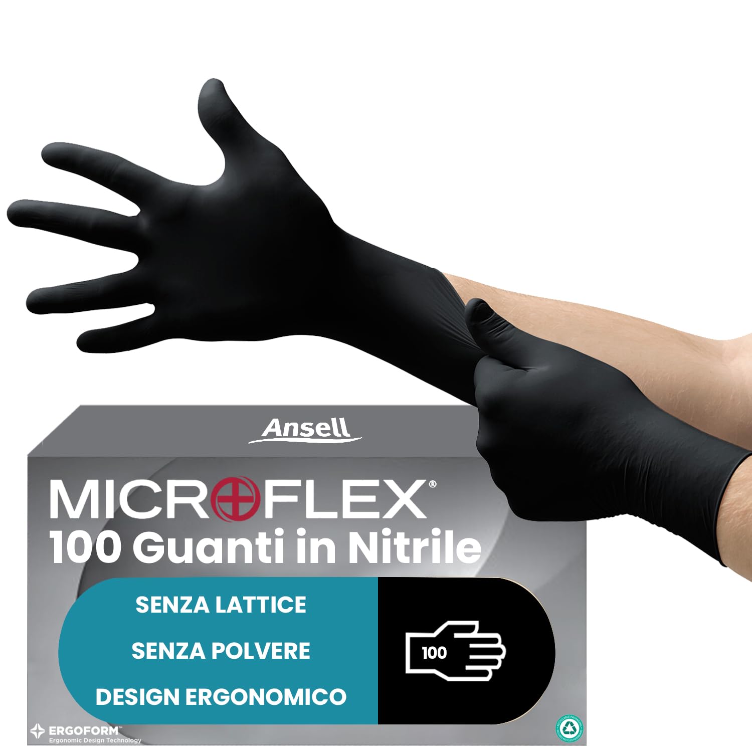 Thumbnail 4 de Ansell Microflex 93-732 guanti monouso in nitrile taglia L, 100pz