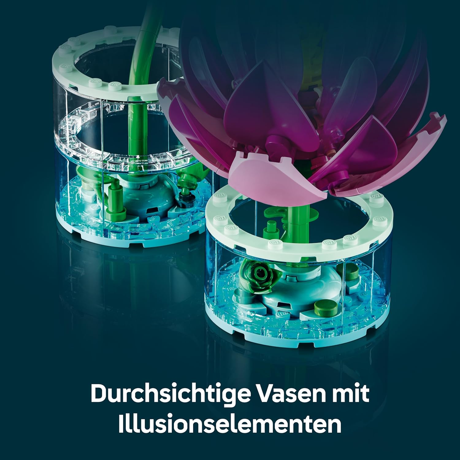 Thumbnail 4 de LEGO Botanicals Seerosen – Kunstblumen-Set mit 2 Topfpflanzen in transparenten Vasen (11511)