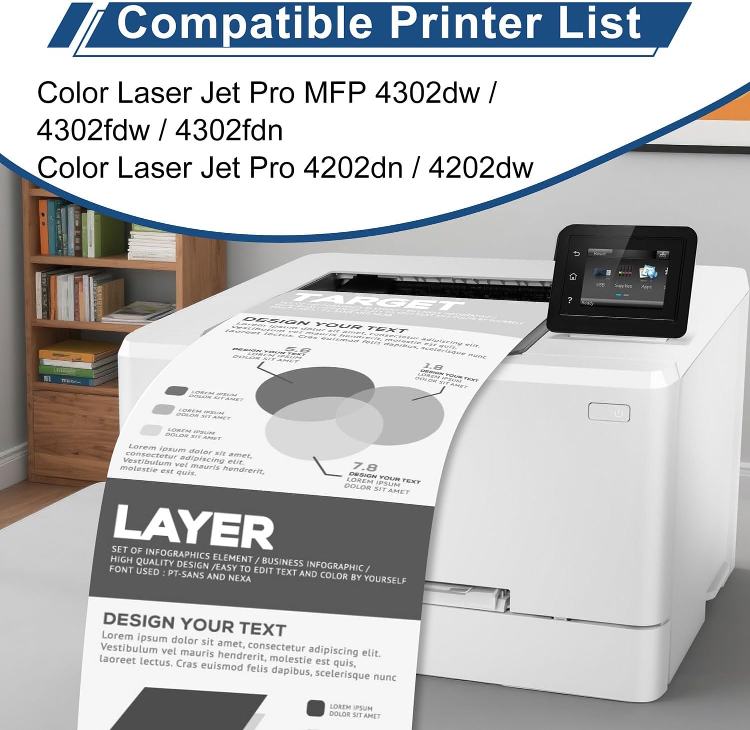 Thumbnail 1 de M4U SM4Y Cartouches de Toner Noir 220A avec Puce – Lot de 2 compatibles Color Laser Jet Pro 4302/4202