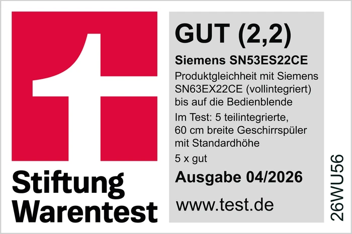 Thumbnail 10 de Siemens SN53ES22CE – teilintegrierte Spülmaschine mit intensiveZone, varioSpeed Plus und Home Connect
