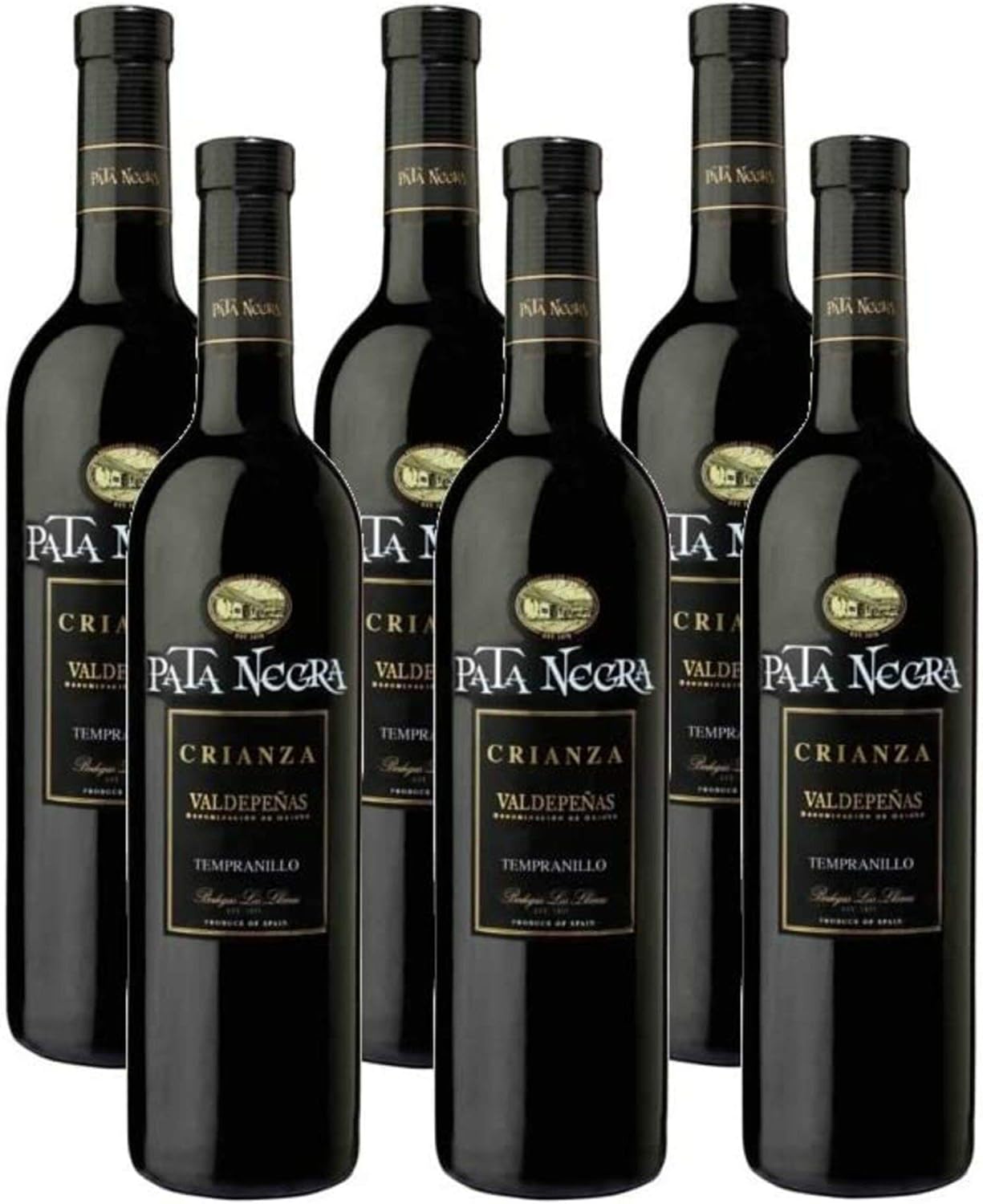 Detalle 1 de Pata Negra Crianza Vino Tinto D.O Valdepeñas 🍷 Caja 6 Botellas