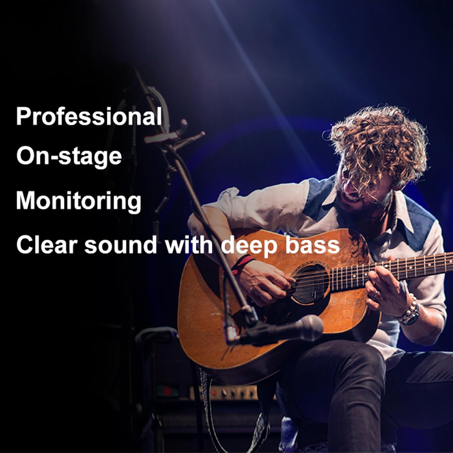 Detalle de CCA CRA In Ear Monitors with Microphone: Wired Extra Bass Earbuds for Musicians and Everyday Calls