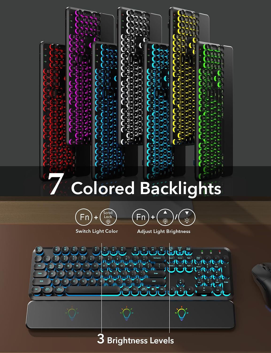 Detalle 2 de Trueque Wireless Backlit Keyboard 33ft