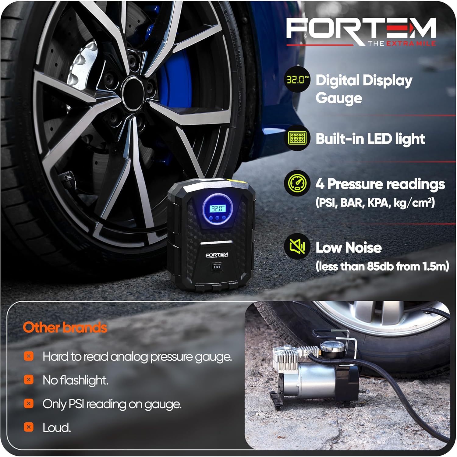 Thumbnail 5 de FORTEM Tyre Inflator 12V digital pump
