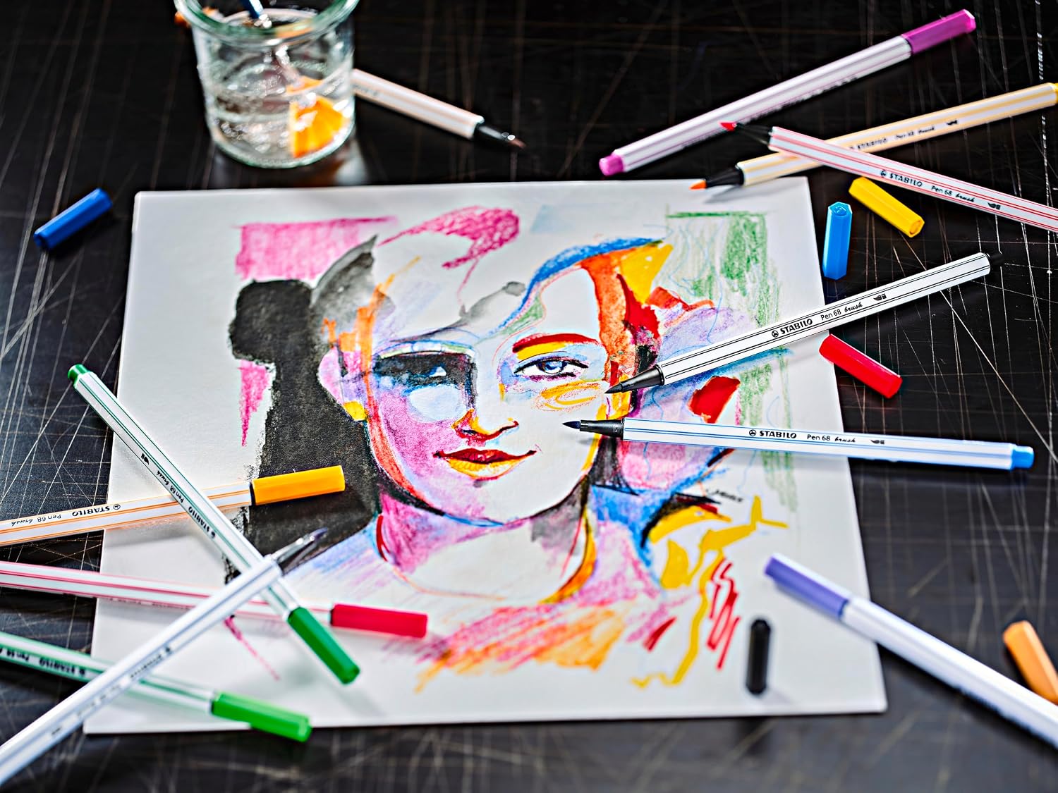 Thumbnail 5 de Stabilo Pen 68 brush ARTY – Pennarello premium con punta a pennello, scatola metallo da 30 colori assortiti