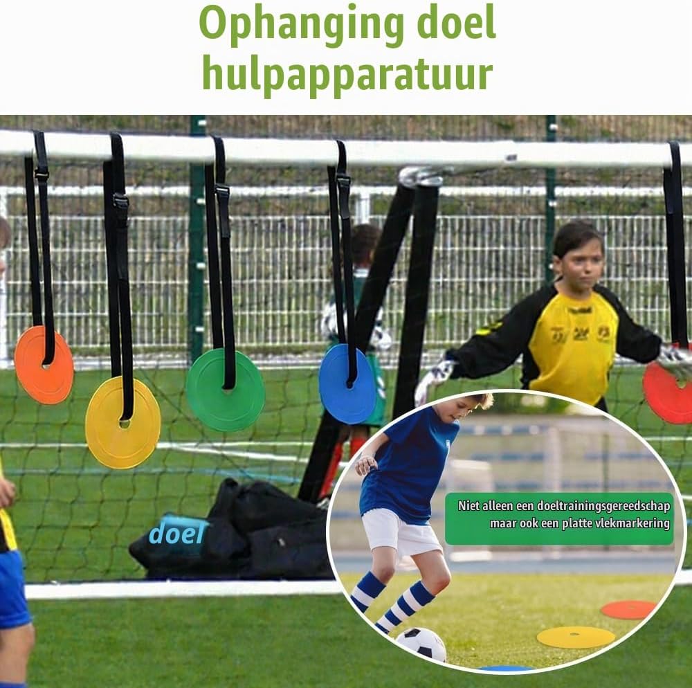 Detalle 2 de SKIKHN voetbaldoelset met 5 beweegbare doelschijven en verstelbare riemen