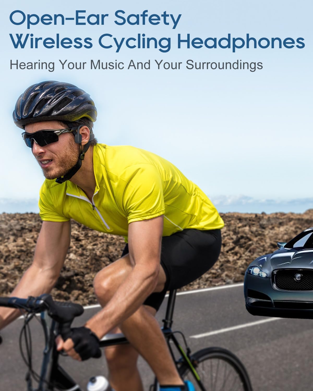 Detalle 2 de CERMENK Bone Conduction Headphones: Open-Ear Wireless Headset with Mic, IPX5, 8‑Hour Battery