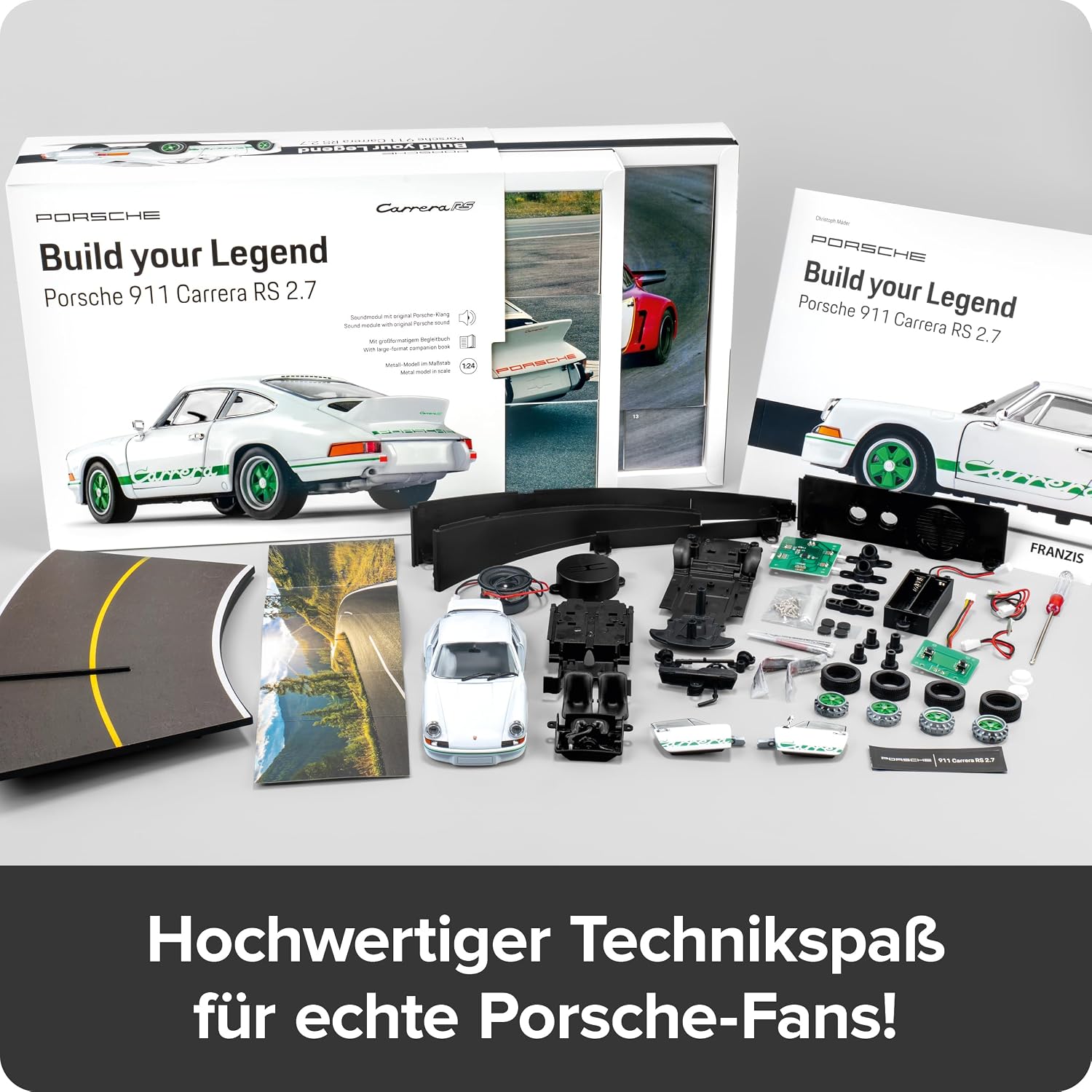 Thumbnail 1 de Franzis 67267 – Porsche 911 Carrera RS 2.7 Build Your Legend: kit modélisme détaillé avec son et LED