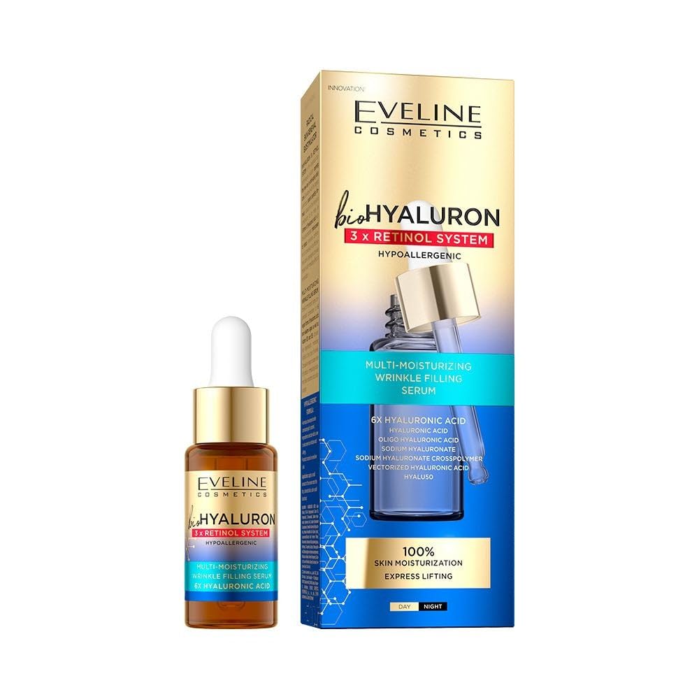 Detalle de EVELINE Biohyaluron 3xRetinol System – Veganes Anti Aging Serum