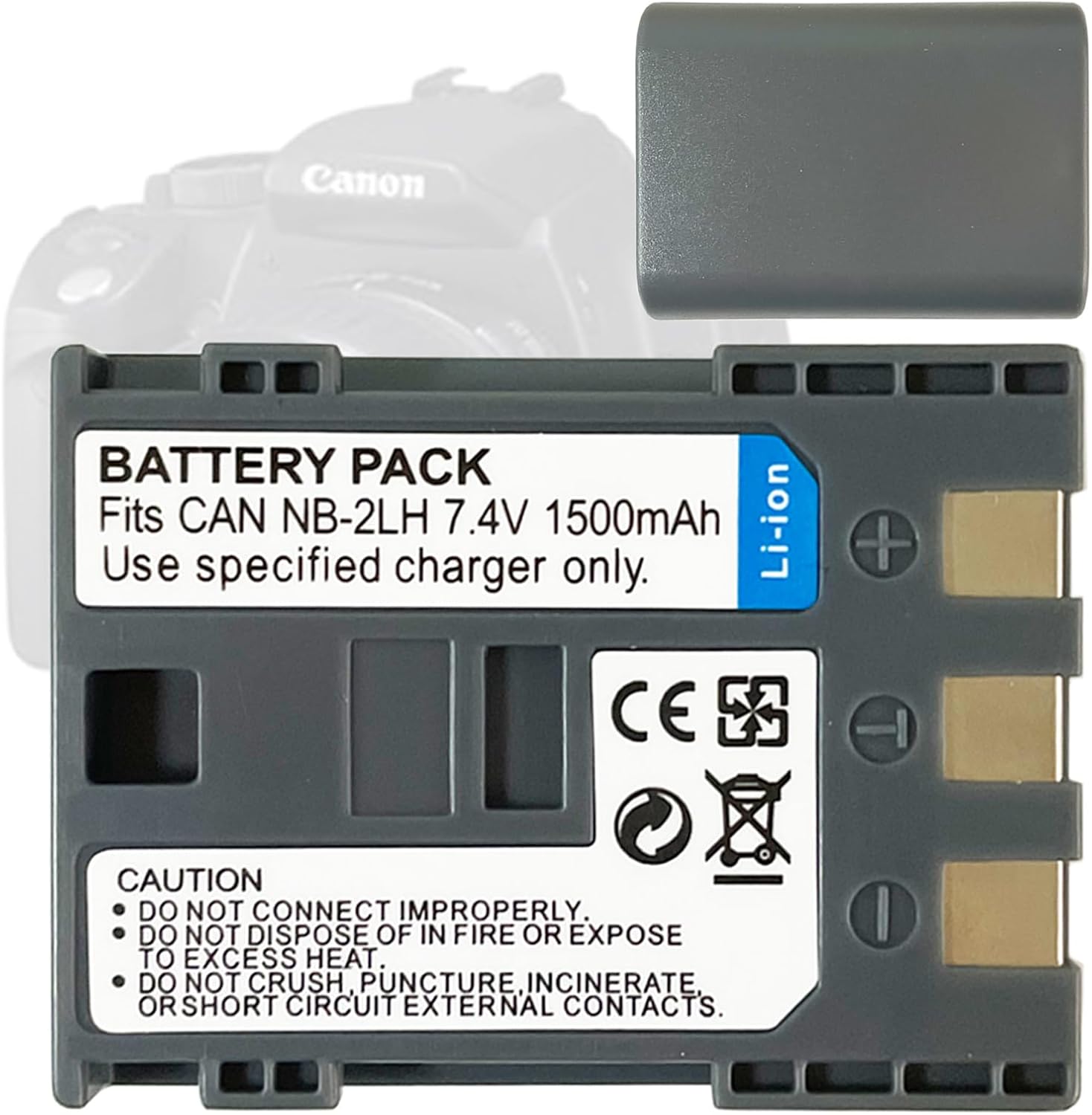 Detalle de Aousavo NB-2L NB-2LH Ersatzakku – kompatibel mit Canon EOS 350D/400D, PowerShot G7/G9 und weiteren Modellen